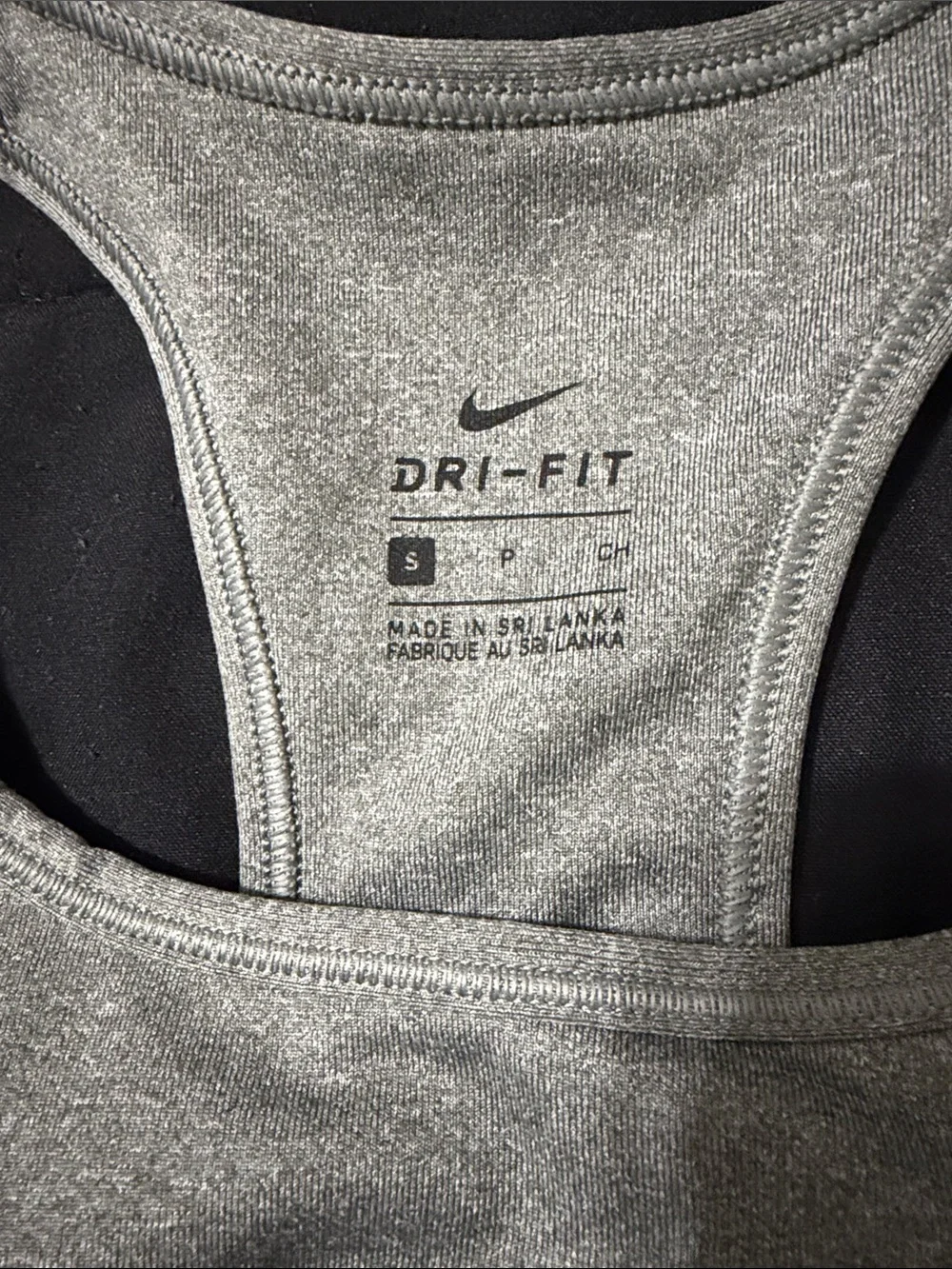 Nike Gray Dri-FIT Racerback Sports Bra